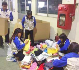 Packing the donation goods