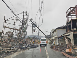 火災で焼失した輪島の朝市周辺